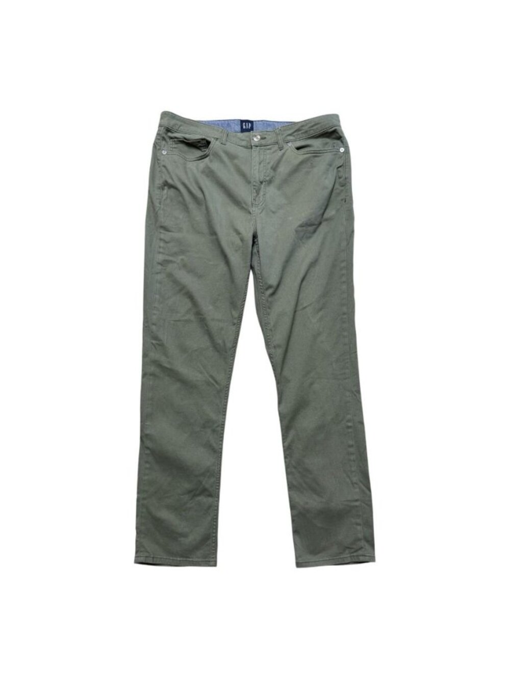 Gap 1969 Straight Leg Jeans Olive Green Stretch Denim 36x32